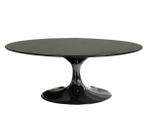 Mesa de Centro Saarinen Redonda 90 cm Madeira Base Preta - Eero Saarinen