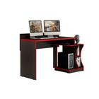 Mesa de Computador Solteiro Gamer c/ 2 Nichos Preto/Vermelho - Valdemóveis