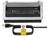 Mesa de Conferência Power Hub Kungfuking com HDMI, RJ45 e USB - Certificação UL