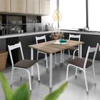 Mesa De Cozinha Com 4 Cadeiras Branco Carvalho Alexia Shop JM