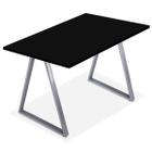 Mesa de Cozinha Jantar Escritório Home Office Mirage Tampo 120cm x 60cm - Prata Preta