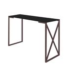 Mesa De Escritório Computador 90cm Bex Industrial Ferro Marrom MDF Preto - Ahazzo Móveis