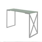 Mesa De Escritório Computador 90cm Bex Industrial Ferro Prata MDF Verde Oliva - Ahz Móveis