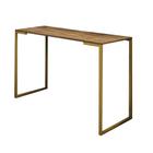 Mesa De Escritório Computador 90cm Stan Industrial Ferro Dourado MDF Castanho - Ahazzo Móveis