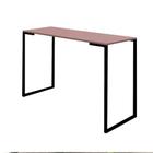 Mesa De Escritório Computador 90cm Stan Industrial Ferro Preto MDF Rose - Ahz Móveis