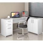 Mesa de Escritório em L 2 Gavetas 3 Portas Office Nt 2005