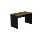 Mesa de Escritório em L (Mesa 1,50m + Mesa Auxiliar) Sem Gavetas WORDSTAR NOGAL MÁLAGA/PRETO