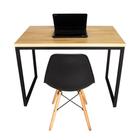 Mesa de Escritório Industrial 100x50 Pé de ferro Pinus 18mm