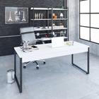 Mesa de Escritório Industrial Kuadra 180 cm - Branco/Preto