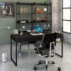 Mesa de Escritório Industrial Kuadra 2 Gavetas 150 cm - Preto