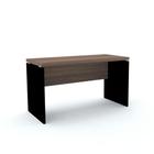 Mesa de Escritório Pé Painel PE40 em MDP 90 x 60 cm Cor Walnut Base Preta