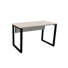 Mesa de Escritório Pé Tubular PE25 em MDP 150 x 70 cm Cor Nogueira CasaBlanca e Base Preta