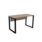 Mesa de Escritório Pé Tubular PE25 em MDP 170 x 70 cm Cor Noce Naturalle e Base Preta