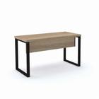 Mesa de Escritório Pé Tubular PE40 em MDP 134 x 60 cm Cor Noce Naturalle Base Preta