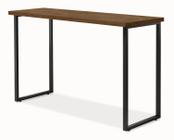 mesa de estudo marrom pes preto home office 120cm