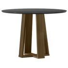 Mesa de Jantar 100x100 cm Isabela com Vidro Imbuia Preto New Ceval