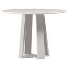 Mesa de Jantar 100x100 cm Isabela com Vidro Off White New Ceval