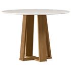 Mesa de Jantar 100x100 cm Isabela com Vidro Ype Off White  New Ceval