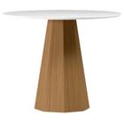 Mesa de Jantar 100x100 cm Isis com Vidro Ype Off White New Ceval