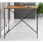 Mesa De Jantar 100x60 Steel Quadra 27817 Vermont Preto Fosco Artesano - Artesano Móveis