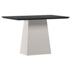 Mesa De Jantar 120 Cm Barbara Com Vidro Off White Preto - New Ceval - NEW CEVAL MÓVEIS