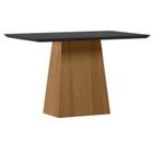 Mesa de Jantar 120 cm Barbara com Vidro Ype Preto  New Ceval