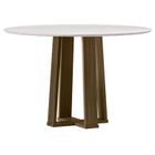 Mesa de Jantar 120 cm Isabela com Vidro Imbuia Off White  New Ceval