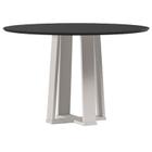 Mesa de Jantar 120 cm Isabela com Vidro Off White Preto New Ceval