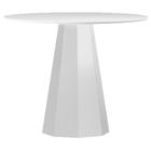 Mesa De Jantar 120x120 Cm Isis Com Vidro Off White - New Ceval - NEW CEVAL MÓVEIS