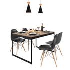 Mesa De Jantar 120x90 Tolix Magno + 4 Cadeiras Eames Preto