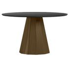 Mesa de Jantar 135x135 cm Isis com Vidro Imbuia Preto New Ceval