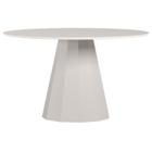 Mesa de Jantar 135x135 cm Isis com Vidro Off White New Ceval