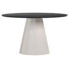 Mesa de Jantar 135x135 cm Isis com Vidro Off White Preto New Ceval