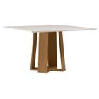 Mesa de Jantar 135x135 cm Valência com Vidro Ype Off White New Ceval