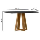 Mesa de Jantar 135x90 cm Lectus com Vidro Ype Preto New Ceval