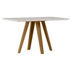 Mesa de Jantar 135x90 cm Mariah com Vidro Ype Off White New Ceval