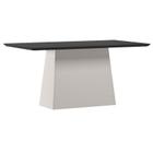 Mesa de Jantar 160 cm Barbara com Vidro Off WhIte Preto New Ceval