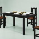 Mesa de Jantar 160cm 6 Lugares Pés Madeira Maciça Preto Safira Shop JM - NEMARGI