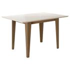 Mesa de Jantar 160cm Liz com Vidro Carvalho Off White Poliman