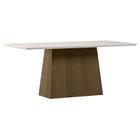 Mesa de Jantar 180 cm Barbara com Vidro Imbuia Off White New Ceval