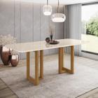 Mesa de Jantar 200x90cm Tampo Vidro/MDF Canto Arredondado Yara - Henn