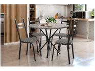 Conjunto De Mesa Malva Com 6 Cadeiras Tampo De Vidro 140cm SF Preto Fosco  Assento Andorinha Artefamol - Combo Stock