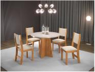 Mesa de Jantar 4 Cadeiras Redonda Mel e Pastel Viero Móveis Ideale