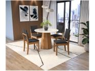 Mesa de Jantar 4 Cadeiras Redonda Tampo de MDF com Vidro Moscato Kappesberg