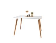 Mesa de jantar 4 lugares veneza pés madeira 120cm - branco - CASA D