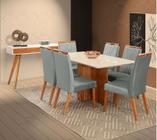 Mesa de jantar + 6 cadeiras Milão tampo Atenas 180 cm - A 03