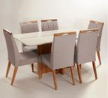 Mesa de jantar + 6 cadeiras Paris Tampo Atenas 160 cm capuccino