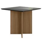 Mesa de Jantar 90cm Helo com Vidro Carvalho Grafite  Poliman