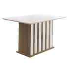 Mesa de Jantar Amalia 136cm com Vidro Carvalho/Off White - Poliman - Poliman Móveis