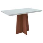 Mesa De Jantar Ana 1,35m Para 4 Lugares Arredondada Cor Imbuia Off White New Ceval